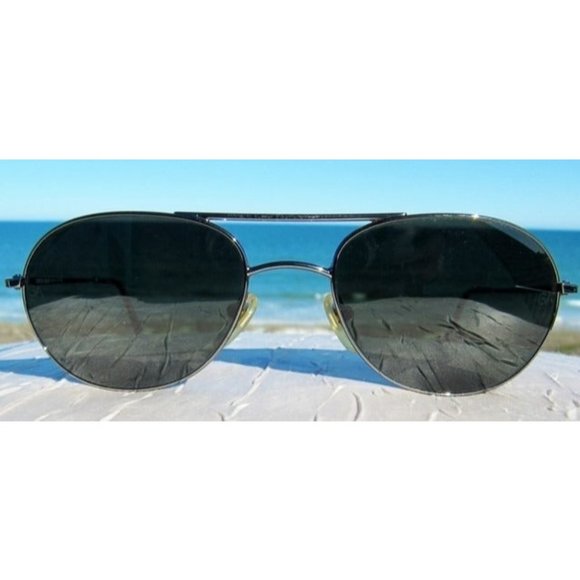 Giorgio Armani Vintage Gunmetal Frame Aviator Sunglasses 681 1144 Sz Small main image 8